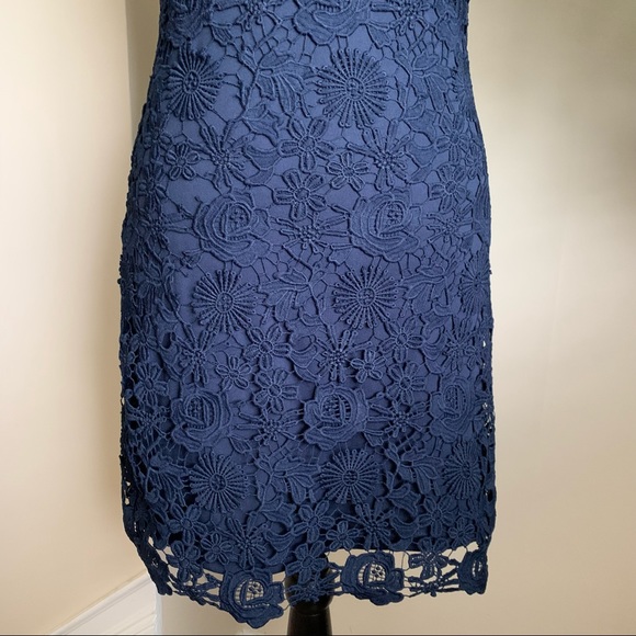 Lulus Love Poem Navy Blue Lace Mini Dress Sz S - Picture 4 of 13